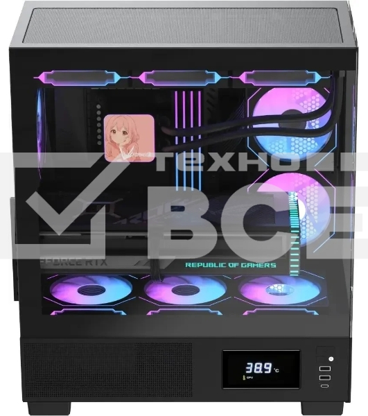 Компьютерный корпус AeroCool/Formula Crystal E1 Floe черный без БП ATX 5x120мм 3x140мм 2xUSB 3.0 1xUSB3.1 audio bott PSU
