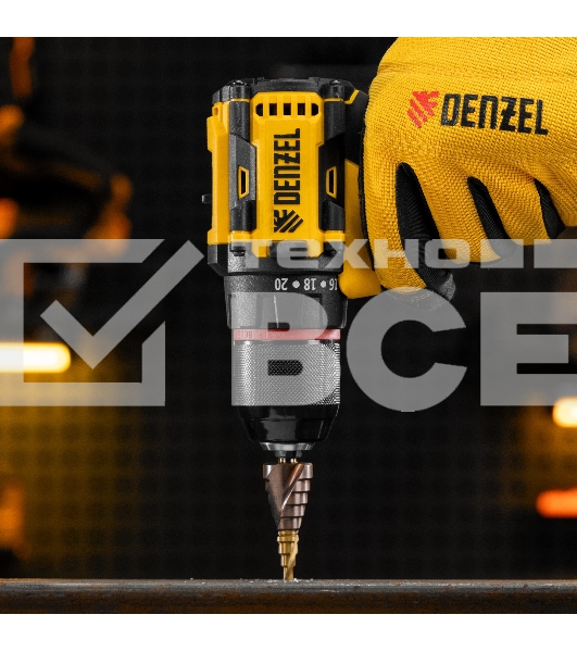 Сверло ступенчатое Denzel 4-6-8-10-12-14-16-18-20 мм, Р6М5К5, 6-гр. хвостовик 723613