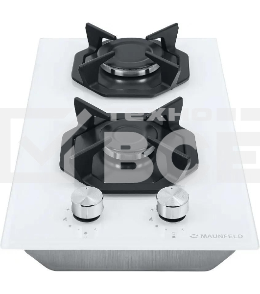 Газовая варочная панель Maunfeld EGHG.32.2CW/G, 2 конфорки, закаленное стекло, белый