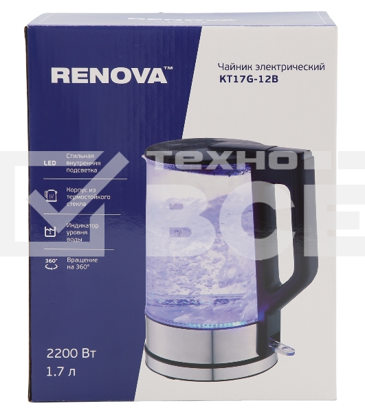 Чайник электрический Renova KT17G-12B