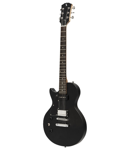 Электрогитара STAGG SEL-HB90 LH BLK 6-ти струнная, леворукая, корпус массив красного дерева, гриф красное дерево, накладка палисандр, 22 лада, звукосниматели 1х P90, 1х хамбакер, регуляторы 1x громкости, 1x тона, 3-х поз. переключатель, цвет черный