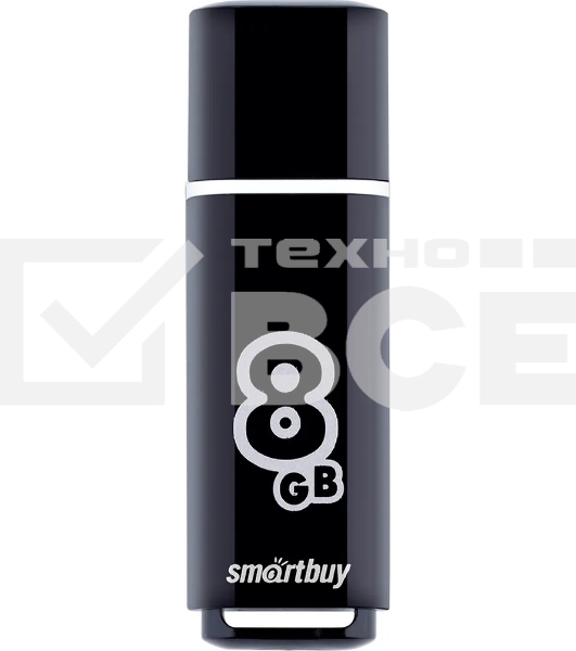 Флеш диск Smartbuy USB Drive 8Gb Glossy series Black SB8GBGS-K