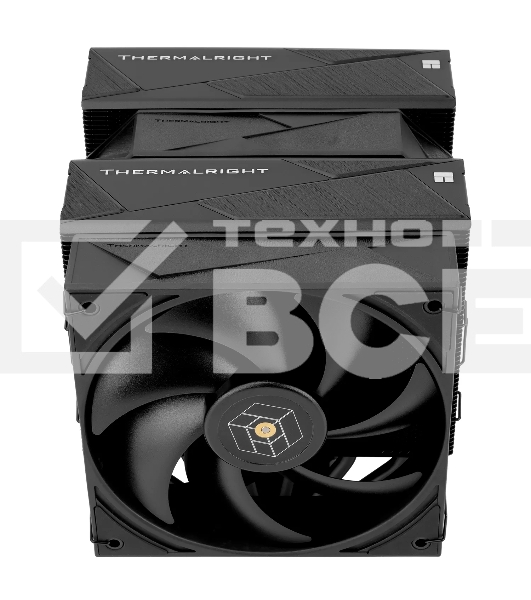 Кулер для процессора Thermalright Royal Pretor 130 черный (4-pin PWM, 158mm, Ni/Cu, 6x6mm, 1x120+1x130mm, 80.45CFM/81.88CFM, 29.4dBA/28.3dBA, 2150PM/1750RPM, S: 1200, 1700, 1851, 2011, 2066, 115X, AM4, AM5, black)