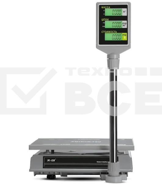 Весы торговые Mertech M-ER 326ACP-15.2 LCD (3044) серый, до 15 кг