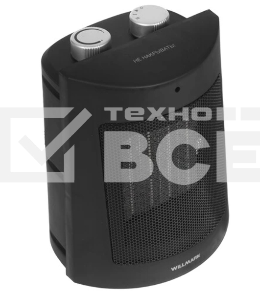 Тепловентилятор Willmark FHC-1820B, черный, 1500 Вт, 15 м2, термостат