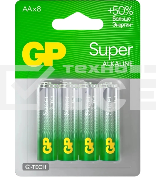 Батарея GP Super Alkaline 15AA21-2CRSBC8 AA (8шт) блистер