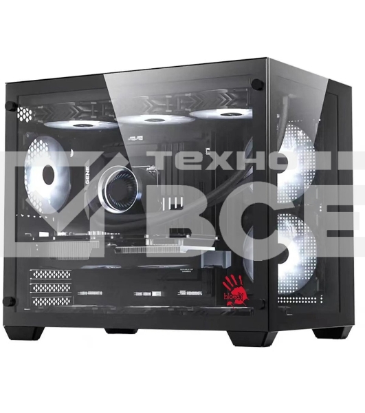 Корпус Bloody BD-CC108 черный без БП mATX 9x120mm 2xUSB3.0 audio bott PSU