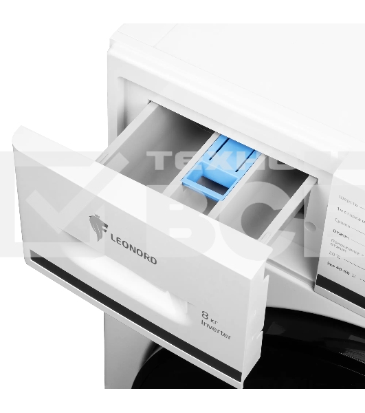 Стиральная машина с сушкой LEONORD LWM-103812D (109591) белая, загрузка фронтальная 8кг, 1200 об/мин., класс: B