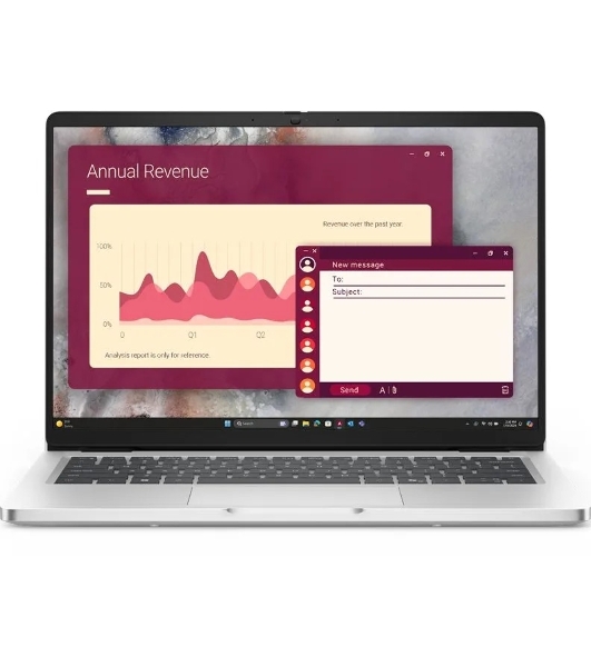 Ноутбук DELL 14 Pro Core Ultra 5 235U vPro 14,0' FHD+ (1920 x 1200) IPS,AG,300 nit, 16GB DDR5 (1x16GB) 512GB SSD Intel Arc graphics,3cell,Backlit,FPR,2y,1,37kg, Linux, KB Eng
