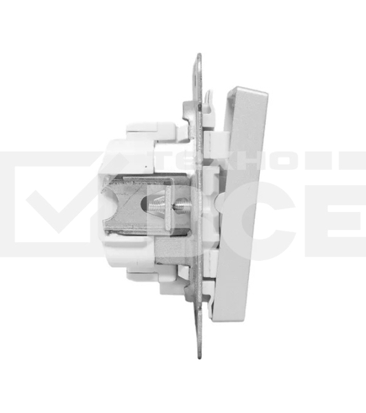 Механизм выключателя EKF UP1-SWA-24 Эпика двухклавишный, с подсветкой, алюминий