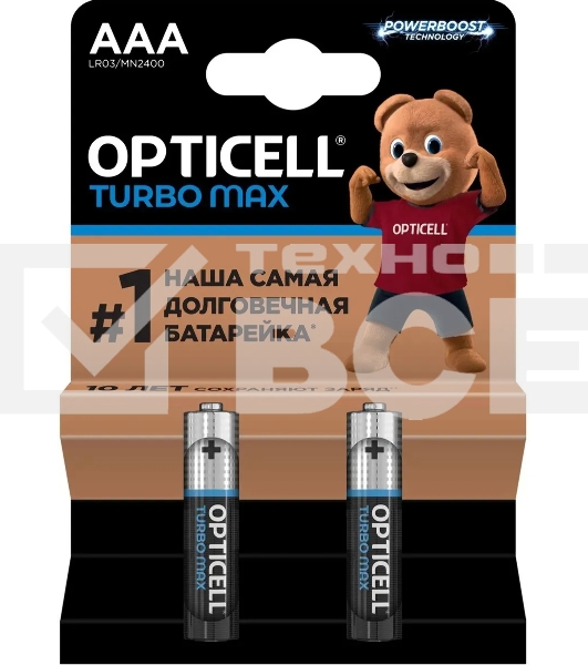 Батарея Opticell Turbo MAX LR03 AAA (2шт) блистер