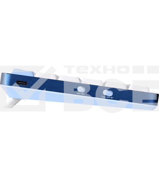 Клавиатура Redragon Eva Pro гибридная, USB Type-A, Bluetooth, радиоканал, белый/синий