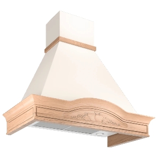 Вытяжка каминная Elikor Вилла Фрукты 90П-650-П3Д бежевый/дуб, 90 см, 650 куб. м/ч, 56 дБ