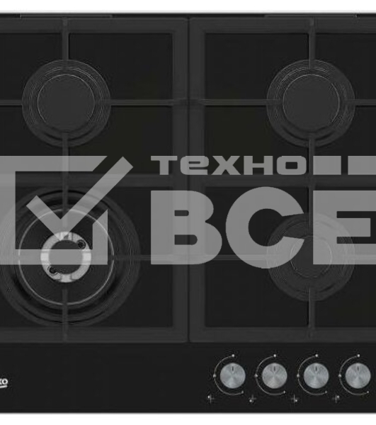 Встраиваемая газовая варочная поверхность Beko HILW 64225 S, Черный