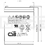 Батарея CSB HRL 1225W (12V 6Ah) F2, фото2
