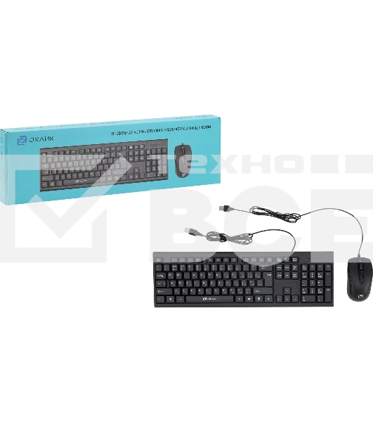 Клавиатура + мышь Oklick 630M клав:черный мышь:черный USB