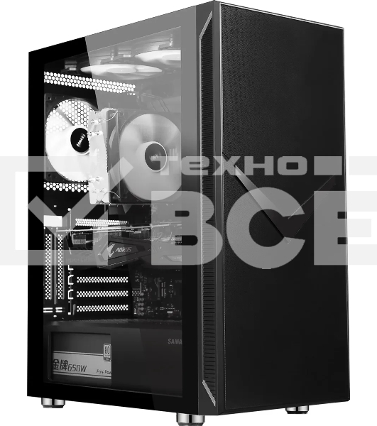 Компьютерный корпус Accord 3501 черный без БП ATX 2xUSB 2.0 1xUSB 3.0 1xUSB3.1 audio bott PSU