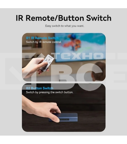 Переключатель (switch) 3x1 Vention HDMI v2.0