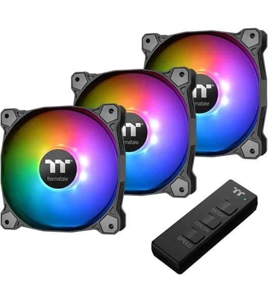 Комплект вентиляторов для корпуса Thermaltake CT120 EX Reverse ARGB Sync (3 шт.) черный, 120 мм, 2000 об/мин, 31.2 дБ, 4 pin