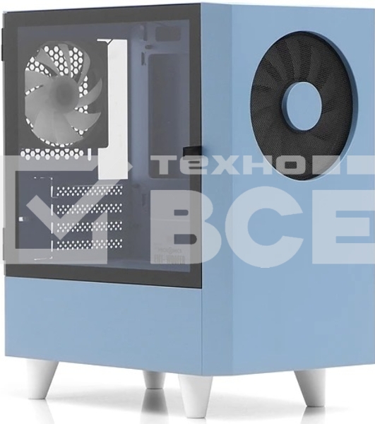 Корпус WIZMAX EM1 Woofer, mATX, mITX синий, Mini-Tower, без БП, TG, 1x160mm + 1x120mm LED, 1xUSB-A 3.0 + 2xUSB-A 2.0