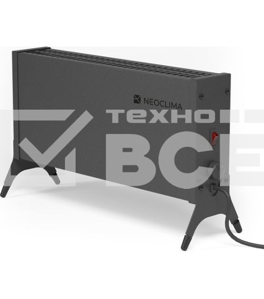 Конвектор Neoclima Nano 1000B черный, 1000 Вт, 15 м2, термостат