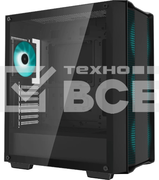 Компьютерный корпус Deepcool CC560 ARGb V2 без БП, боковое окно (закаленное стекло), 3x120мм ARGb LED вентилятор спереди и 1x120мм ARGb LED вентилятор сзади, черный, ATX