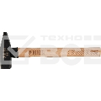 Молоток слесарный Denzel 1000 г, кованый квадратный боек, буковая рукоятка, фото3