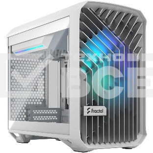 Компьютерный корпус без блока питания Fractal Design Torrent Nano RGb TG Clear Tint, Mini-Tower, 1x180мм RGb, 2xUSB-A 3.2 + 1xUSB 3.2 Type-C mITX, mDTX белый