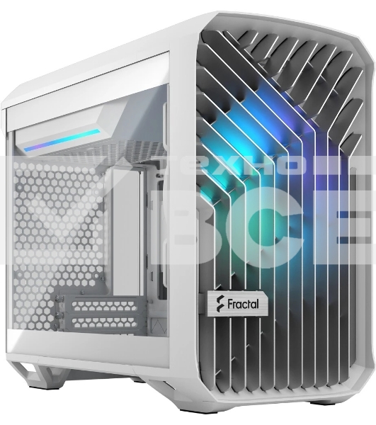 Компьютерный корпус без блока питания Fractal Design Torrent Nano RGb TG Clear Tint, Mini-Tower, 1x180мм RGb, 2xUSB-A 3.2 + 1xUSB 3.2 Type-C mITX, mDTX белый