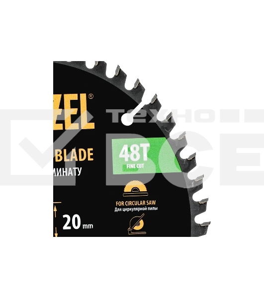 Пильный диск по ламинату Denzel ф185 х 20 мм, 48 зубьев 733837