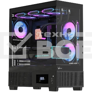 Компьютерный корпус AeroCool/Formula Crystal E1 Floe черный без БП ATX 5x120мм 3x140мм 2xUSB 3.0 1xUSB3.1 audio bott PSU