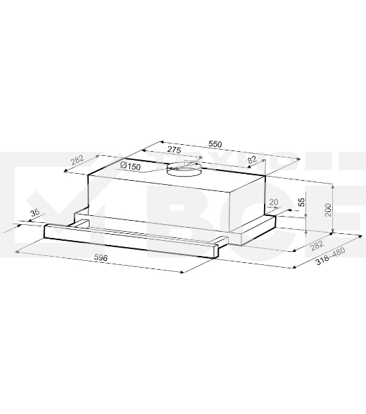 Вытяжка Krona KAMILLA T SENSOR 600 черный