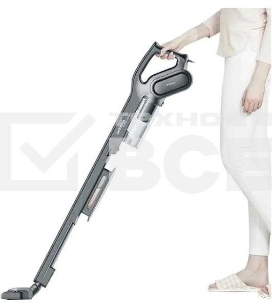 Пылесос вертикальный DEERMA Combo DX700S серый/черный, питание от сети, 210 Вт, уборка сухая, пылесборник 0.8 л