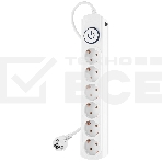Сетевой фильтр Ippon BK-6-EU-3-10-W 3м (6 розеток) белый (коробка), фото 1
