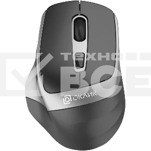 Мышь беспроводная Oklick 516MW черный/серебристый, 1600 dpi, радиоканал, Bluetooth, USB, кнопки - 6