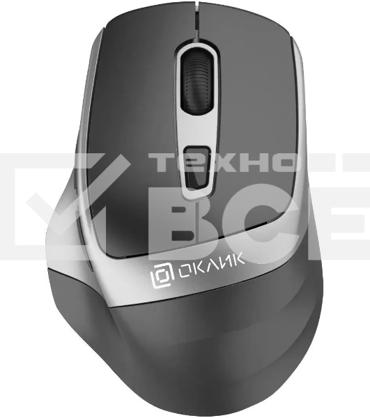 Мышь беспроводная Oklick 516MW черный/серебристый, 1600 dpi, радиоканал, Bluetooth, USB, кнопки - 6