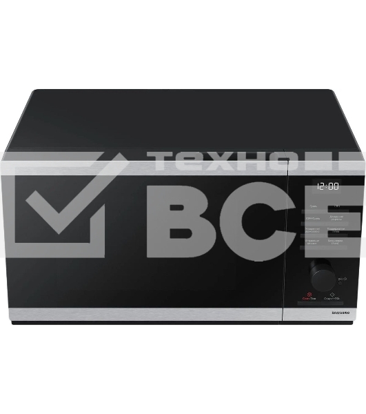 Микроволновая печь Samsung MG23DG4524ATBW нержавеющая сталь/черный 23л. 800Вт переключатели - поворотный механизм