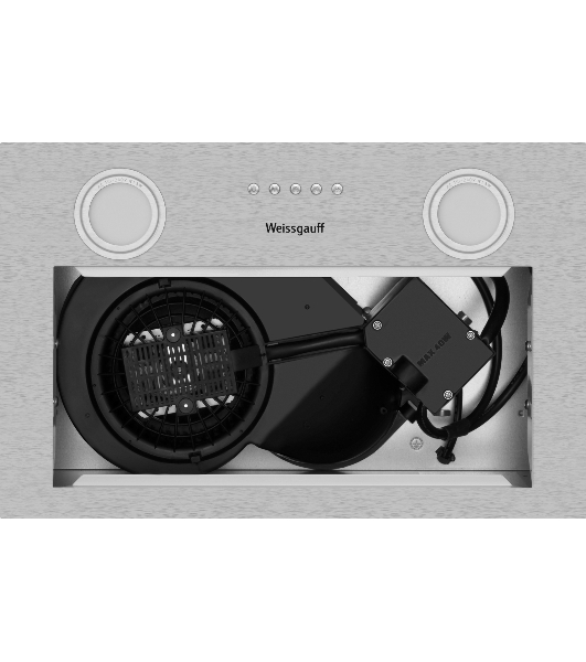 Вытяжка кухонная встраиваемая Weissgauff BOX 455 Inox управление кнопочное, нержавеющая сталь