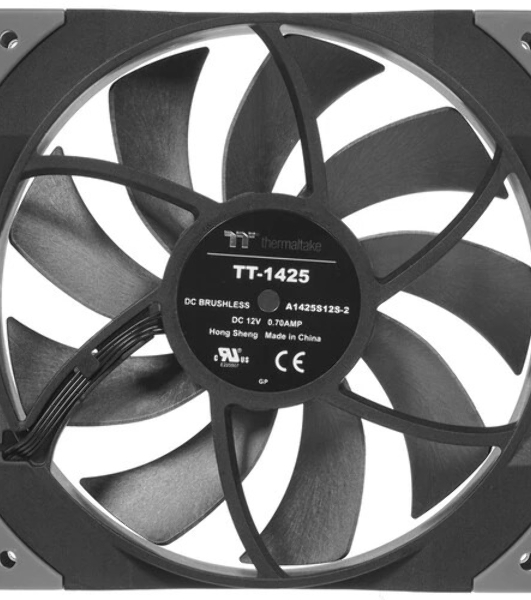 Вентилятор для корпуса Thermaltake TOUGHFAN 14 черный, 140 мм, 2000 об/мин, 33.2 дБ, 4 pin
