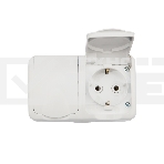 Блок из 2 розеток горизонтальный KRANZ Mini OG открытой установки с заземлением, IP54 белый, фото5