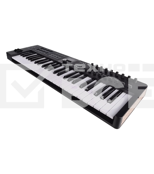 Клавиатура MIDI [231522] Arturia [KeyLab Essential 49 mk3 Black] 49 клавиш, LCD дисплей, 9 энкодеров, 8 пэдов, 9 фейдеров, 12 кнопок управления, колеса высоты тона и модуляции, 1/4
