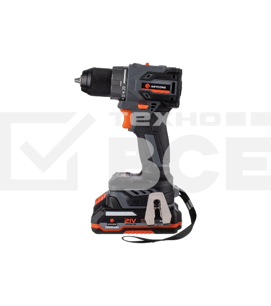 Дрель-шуруповерт аккумуляторная Anycons AC-ID2101, 21В, 2 АКБ, Кейс, Ударная, AC-ID21012