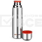 Термос Starwind 10-1000 1 л. серебристый/красный, картонная коробка, фото 1