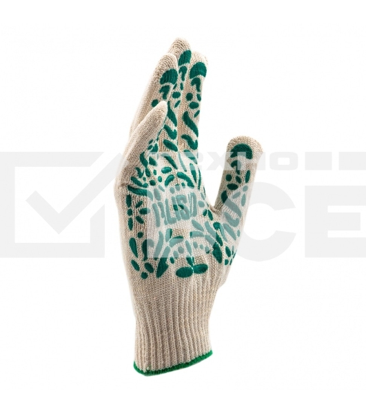 Перчатки трикотажные Palisad ПВХ-покрытие 'Летний сад', 10 класс