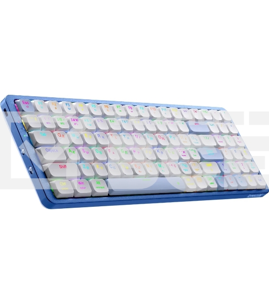 Клавиатура Redragon Eva Pro гибридная, USB Type-A, Bluetooth, радиоканал, белый/синий