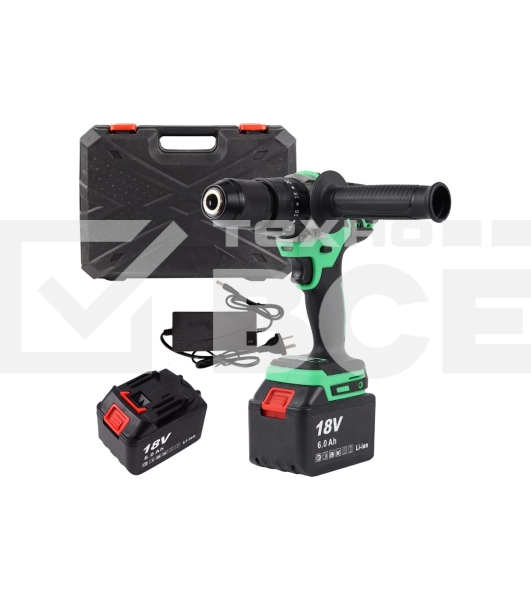 Дрель-шуруповерт Zitrek Green Impact 063-4046, Аккумуляторная, 18В, 2 АКБ, Ударная, Кейс