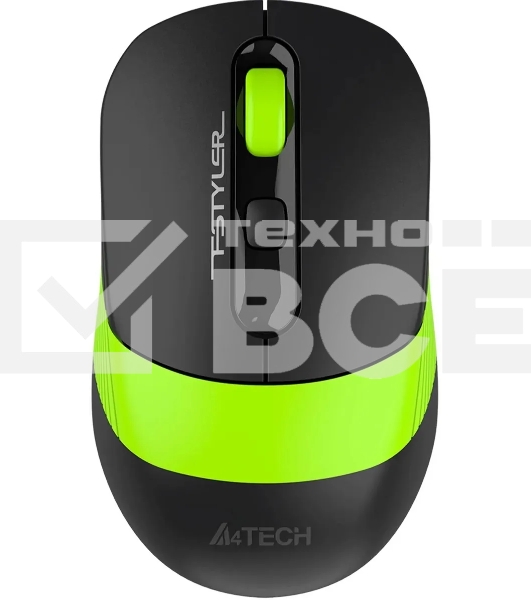 Мышь беспроводная A4Tech Fstyler FG10CS Air черный/зеленый, 2000 dpi, радиоканал, USB, кнопки - 4