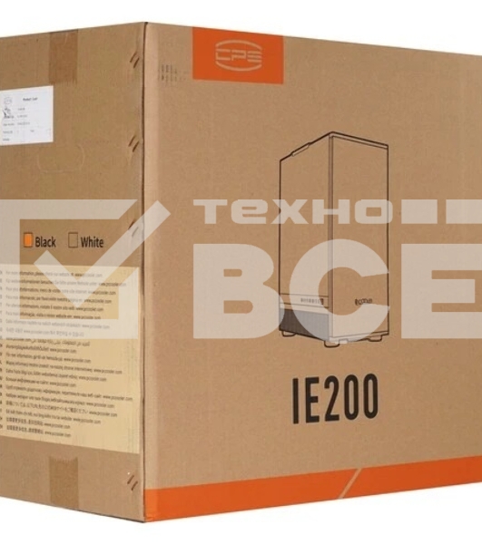Компьютерный корпус  PCCooler IE200 BK, Tempered Glass Full Tower, черный, TG, SPCC, 1x120mm ARGB E-ATX, ATX, mATX, mITX 180/380/220mm 4x2.5