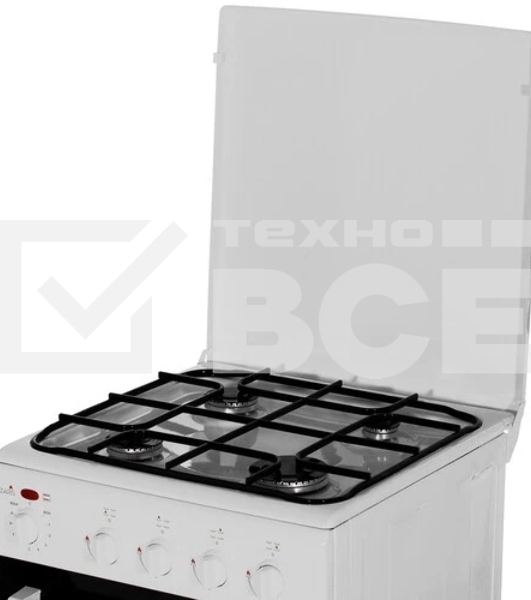 Плита комбинированная Cezaris ПГЭ 1000-05 белый, конфорок 4 шт, духовка 45 л, 51 см x 85 см x 52 см