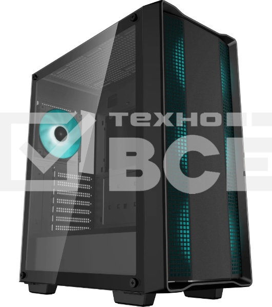 Компьютерный корпус Deepcool CC560 ARGb V2 без БП, боковое окно (закаленное стекло), 3x120мм ARGb LED вентилятор спереди и 1x120мм ARGb LED вентилятор сзади, черный, ATX